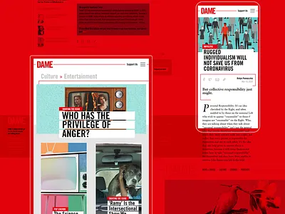 DAME - Amplifying the Impact of a Digital Magazine branding card color design digital illustration journalism magazine music rock shape typogaphy ui ux uxui web webdesign webdevelopment website website design