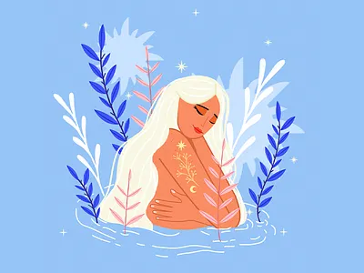 Winter Warmth autumn character colors design esoteric fantasy goddess illustration italy logo magic natural nature spa spring travel visual water winter woman