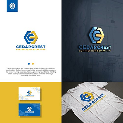 Cedarcrest Construction Excavating branding creative fiverr fiverr.com graphic design illustrator logo designer minimal minimalist modern