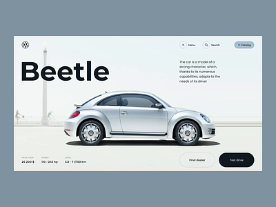 Volkswagen Beetle - Сoncept promo page animation car design home page promo ui volkswagen