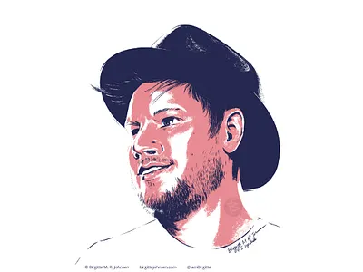Patrick Stump portrait art digital art digital illustration fall out boy fob illustration limited colour palette limited colours patrick stump portrait