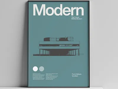 Modern - The Future Will Be Modern architecture bauhaus helvetica illustrator le corbusier minimal modern modernism poster poster design vector
