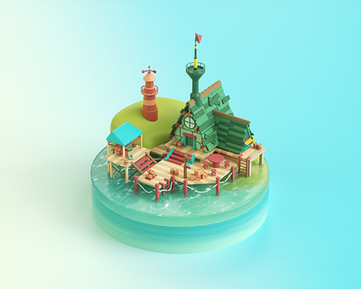 Island branding c4d design hello dribble 品牌 形状 设计