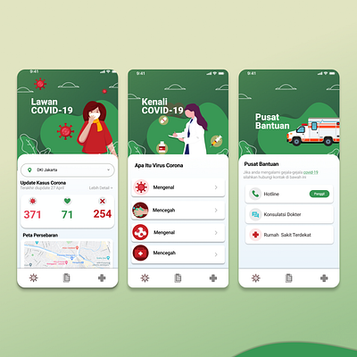 Conona Virus Update Mobile Apps Design corona coronavirus indonesia designer mobile app design