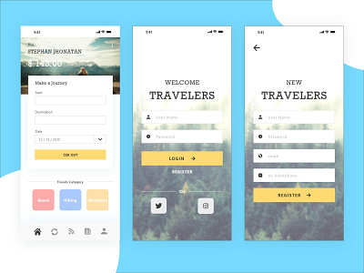 The Travelers - UI/ UX Mobile design flat mobile app mobile design mobile ui typography ui ui ux ui ux ux web web app web design webdesign