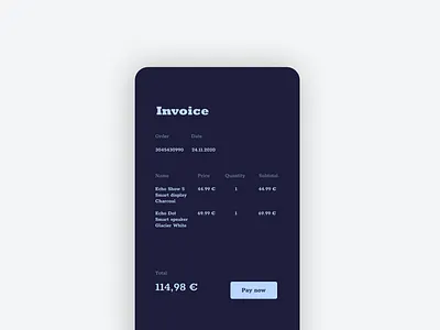 Daily UI #46 - Invoice
