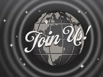 Join Us! breaking news globe map news retro television vintage world