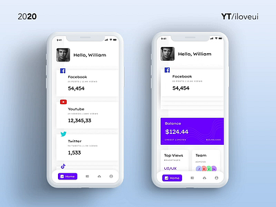 Social Analytics App Design & Animate | 3D Transform | UIUX Insp animation app design gradient interaction interaction design social media social media dashboard social media design socialmedia ui ux