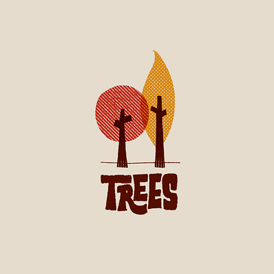 Trees drawing hand lettering illustration lettering letters mid century midcentury trees type typography