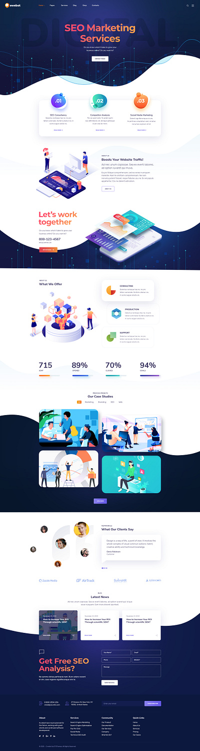 Ewebot - SEO Marketing & Digital Agency agency business consulting corporate landing marketing seo theme webdesign website wordpress