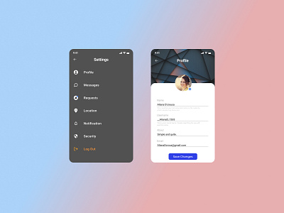 Settings design ui ux