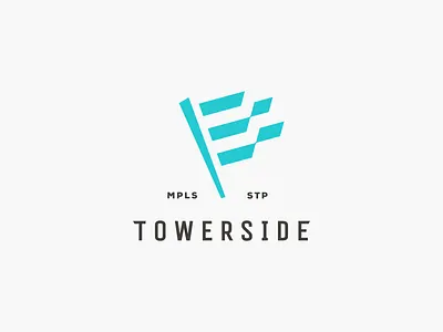 Towerside Logo | Concept branding flag flag pole flagpole identity logo logomark mark neighborhood ribbons