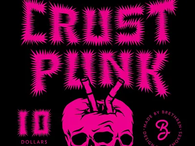 CRUST PUNK apparel badge branding crust punk font illustration metal patches punk rock resources spikey type typography underground