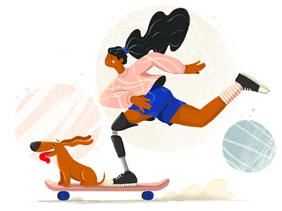 NO LIMITS | 6HEXCODES CHALLENGE 2d 6hexcodes animation challenge character design dog girl illustration skater sketch vector video