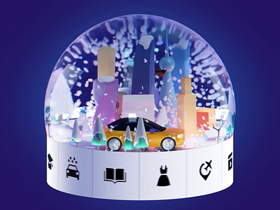 Gifts per trips 3d animation blender blender3d c4d cinema4d city citymobil gifts illustration taxi