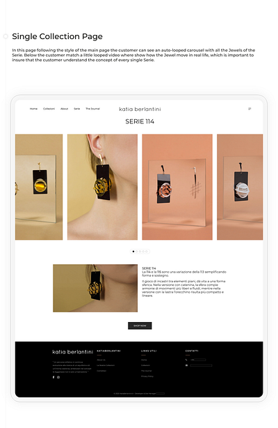 Single Collection Page - Italian Jewelry Designer Project ui ui ux ui design uidesign uiux ux web web design webdesign website website builder website concept website design websites