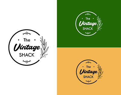 The Vintage Shack - Logo Concept 2 botanical branding design flat graphic design illustrator logo vector vintage vintage font