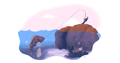 Fishing design digital art digital illustration draw drawing illustration