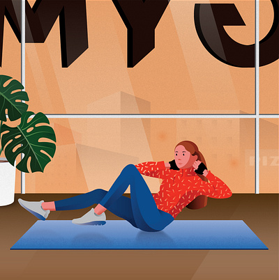 Exercising graphic design illustration
