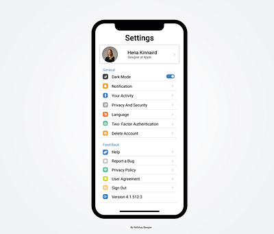 Settings | DailyUI 7 dailyui