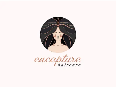 encapture haircare beauty logo branding design flat hair logo icon icons logo logo design logo designer logo maker logodesign salon logo