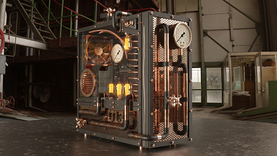 Steampunk Computer Modding 3D Concept computer concept modding steampunk