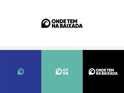 Onde Tem Na Baixada - Logo design beach brand branding clean design flat illustrator location logo pin sea surf vector