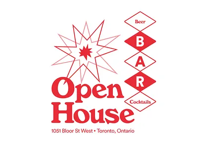 Open House bar branding design illustration logo open house toronto vector vegas vintage