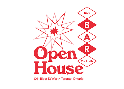 Open House bar branding design illustration logo open house toronto vector vegas vintage