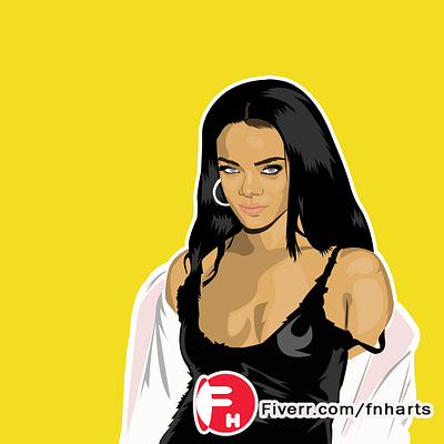 Rihanna Cartoon Portrait Vector by FNH arts arts bag caricature cartoon cartoon rihanna cartoonportrait cartoonportraitdesign design fashion fiverr seller high detail cartoon illustration logo music rihanna vector