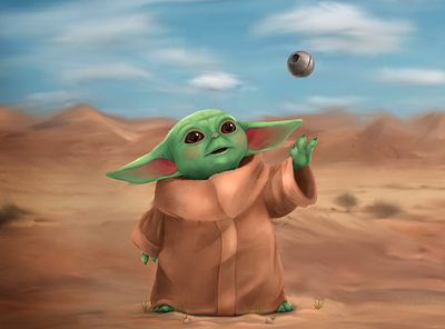 Baby Yoda animal animal art animals art baby yoda character emotions graphic illustration mandalorian nature procreate star wars starwars yoda