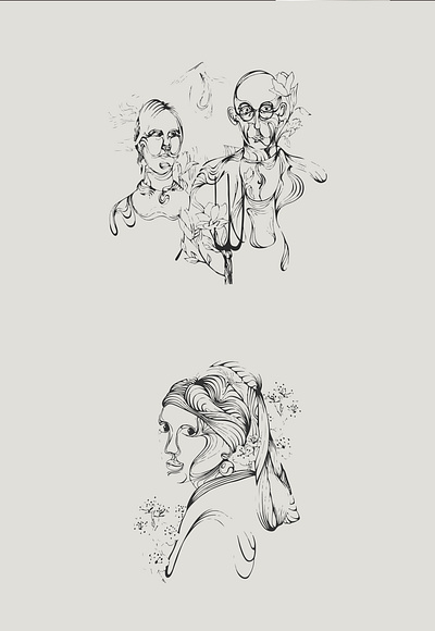 American Gothica american art artwork design digitalart illustration illustrator lineart picture sketch stylization
