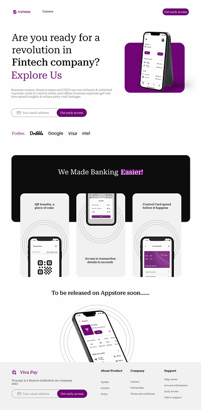 Fintech Website Landing page fintech website graphic design landing page uiux web application website