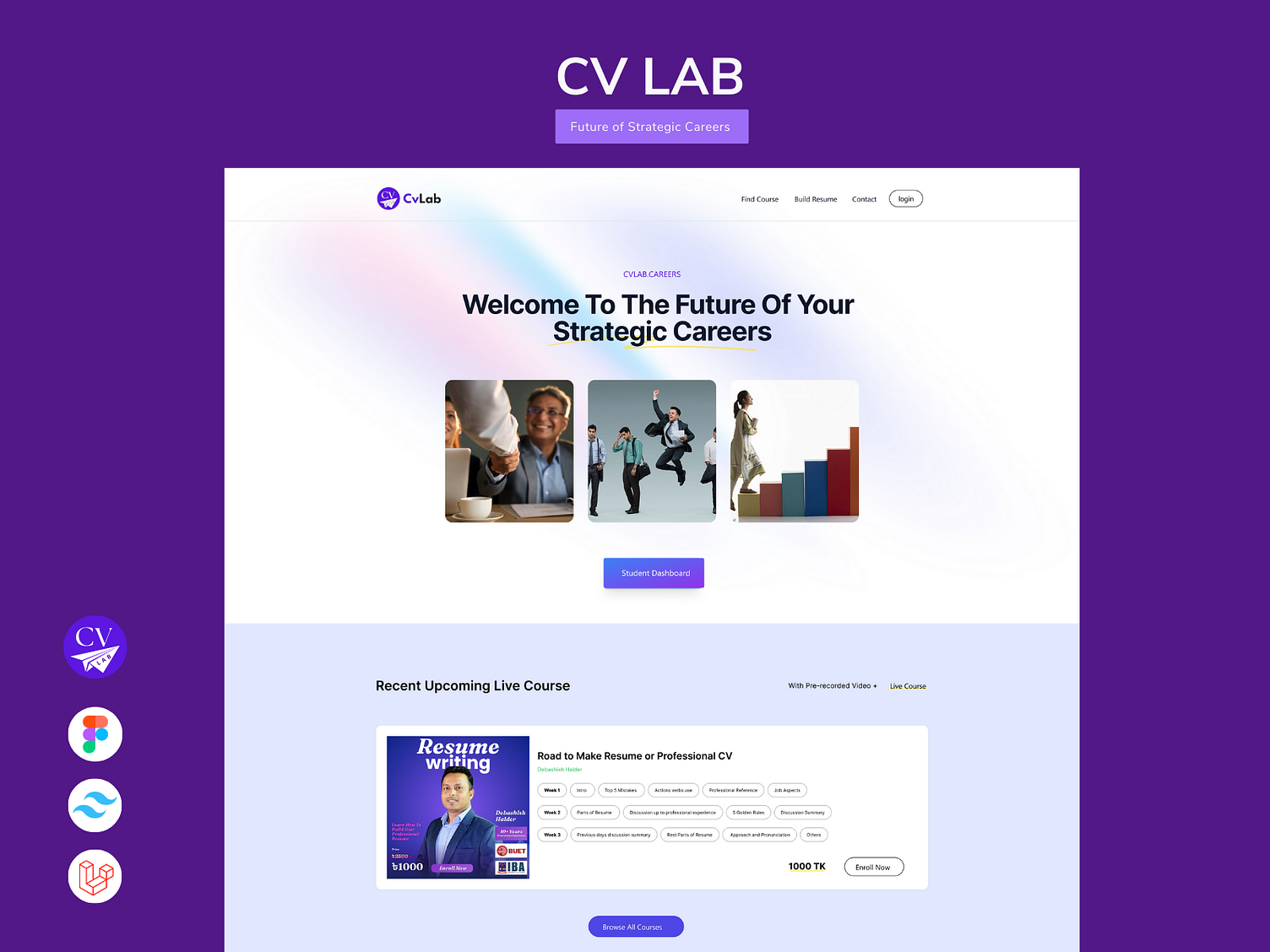 CV LAB - A Online CV Generating + Learning Web Application