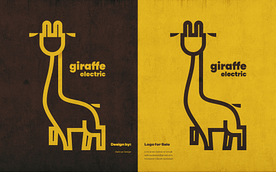 Giraffe Electric Logo africa animal branding dual meaning logo electric electrical electrical logo energy giraffe giraffe electric giraffe electric logo giraffe electricity giraffe energy graphic design logo design logo for sale modern logo power sailcupdesign simple logo