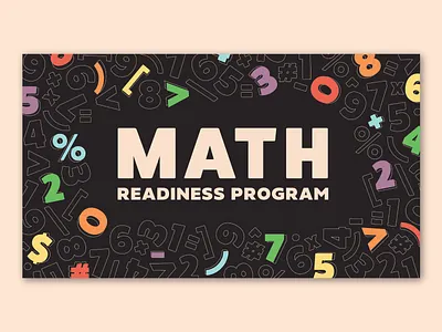 Math Readiness Program - Intro Slide adobe illustrator animation color education illustration intro screen math mathematics nebraska numbers omaha rainbow title title slide typography video