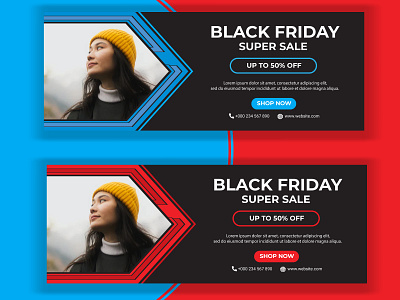 Black Friday Sale Facebook Cover Template-3 advertising banner blackfriday concept discount offer sale shopping trendy vector