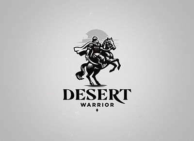 Desert warrior horse logo rider taureg warrior