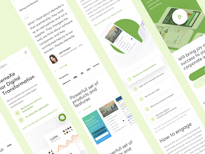 Exceeders website / Mobile version branding digital exceeders features green landing page design landingpage minimal mobile mobile design responsive reviews saas ui web webdesign website website design whitespace