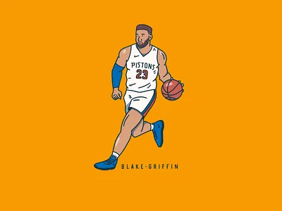 Blake athlete basketball blake griffin character detroit detroit pistons illustration nba person pistons procreate