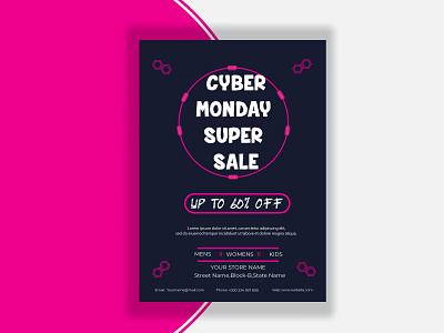 Cyber Monday Sale Flyer Design-1 advertising concept creative cybermonday design flyer design offer sale shopping trendy vector