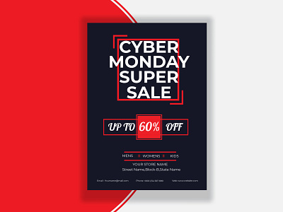 Cyber Monday Sale Flyer Design-2 advertising concept cybermonday design discount flyer design sale shopping trendy vector