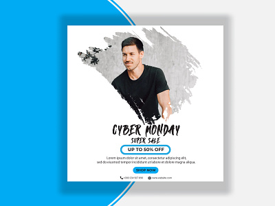 Cyber Monday Sale Social Media Banner Design-1 advertising banner banner ad concept cybermonday discount offer sale shopping trendy vector