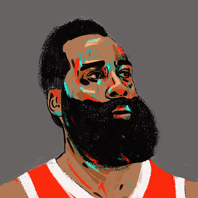 James Harden basketball basketball player character editorial houston rockets illustration illustrator james harden nba people portrait portrait art portrait illustration portrait painting