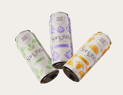 Sprightly Packaging branding design illustration logo minimal package design packaging typography