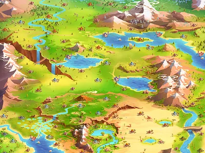 Game map art concept art design digital 2d digital art environment fantasy game illustration isometric art map mobile games