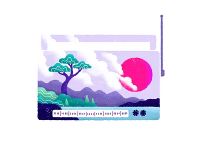 The Spirit of Radio camping illustration outdoor radio stickers sun