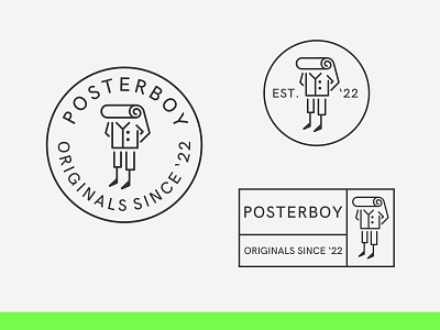 P-BOY boy exchange figure green human identity logo network original poster seal shop shopify stamp store system