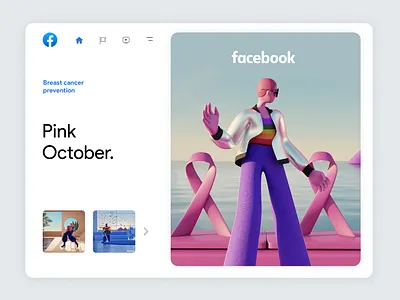 Facebook Always On | 04 3d 3d character 3d illustration app blender character character design cienam4d design facebook illustration inspiration interface october pink trend ui ux web