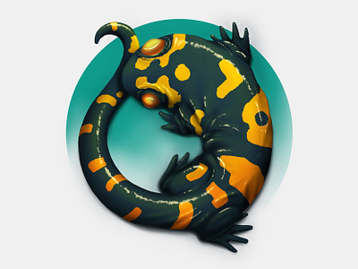 Fire salamander affinity designer animal animals fire fire salamander illustration photoshop salamander